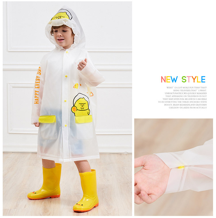 Chubasquero impermeable de estilo Animal de dibujos para niños, chubasquero para niñas y niños, chubasquero transparente de EVA con mochilas escolares