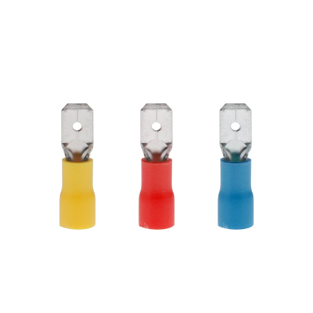 480pcs Cold-pressed Terminal Block Insulated Spade Cable Connector Connection Terminal Red Blue Yellow Combination Box