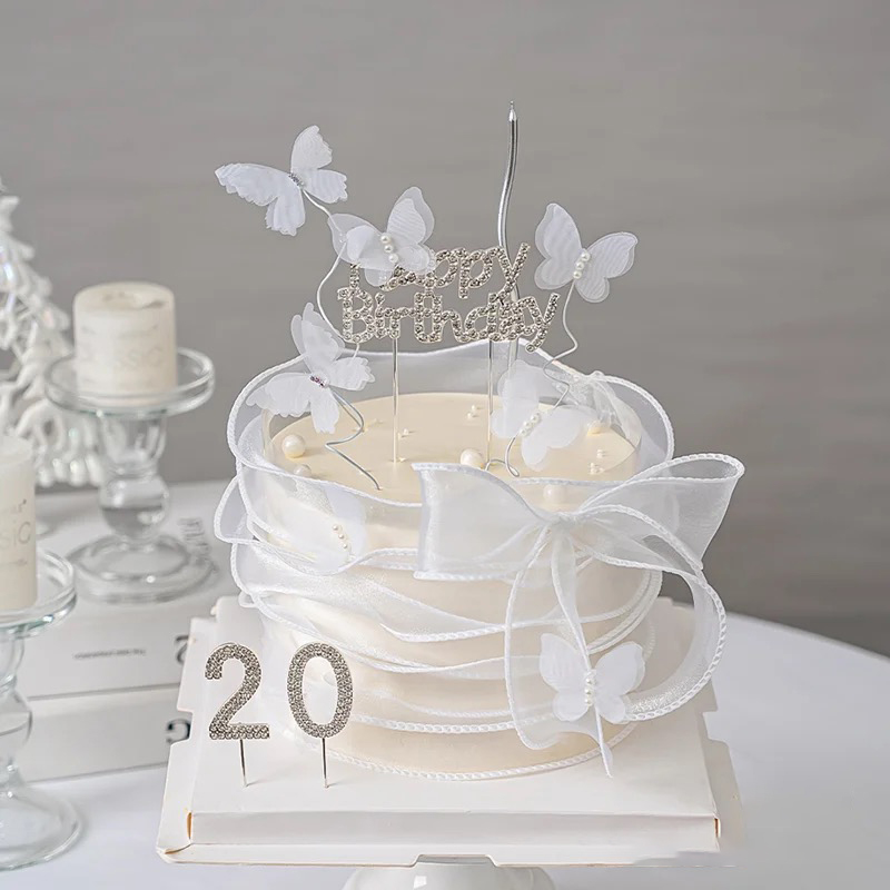 Glitter Alloy Rhinestone 0-9 Number Cake Toppers Gold Silver Digital Cupcake Topper Wedding Birthday Party Dessert Decorations