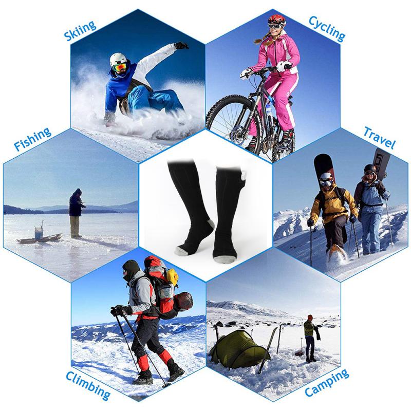 Elektrische Heizung Socken Erwachsene Männer Winter Warme Socken USB Ladung Heizung Socken draussen Sport Radfahren Socken Sportbekleidung