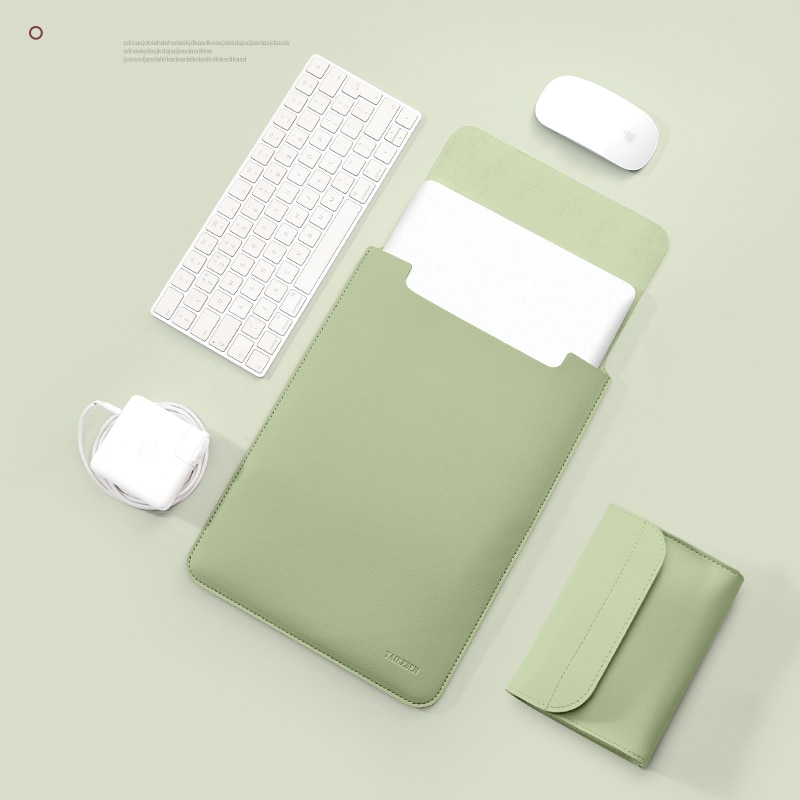 Wodoodporna torba na laptopa 11 12 13.3 14 15 15.6 calowy pokrowiec na MacBook Air 13 Pro M1 pokrowiec na notebooka Huawei Xiaomi okładka akcesoria: GREEN / 13.3-14inch