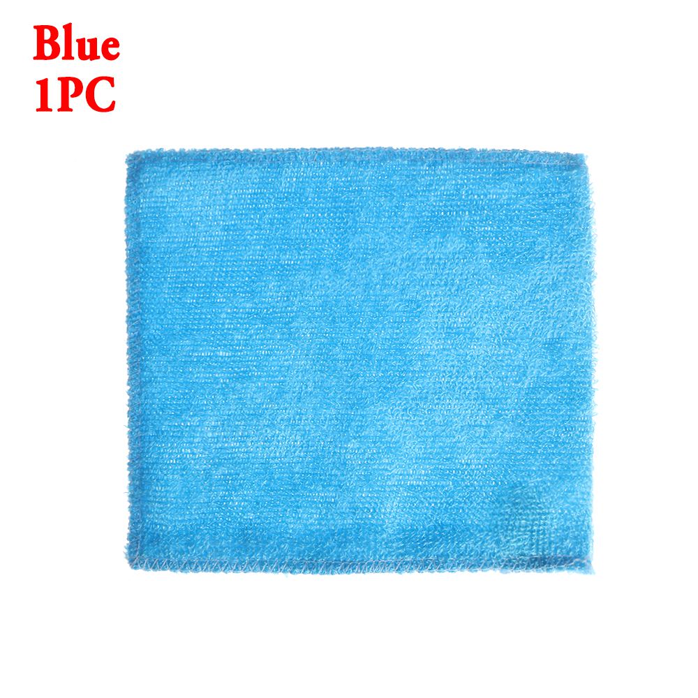 1PC Anti-grease Dish Cloth Bamboo Fiber Washing Towel Scouring Pad Kitchen Household Supplies Cleaning Rags Tools 4 Styles: Style 1-Blue