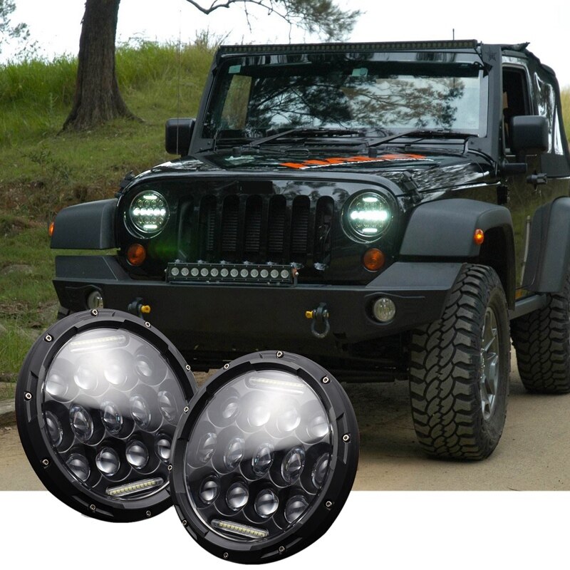 7 Inch Ronde Led Koplampen Lamp Met Drl Voor Je Ep Wrangler Jk Jku Tj Cj Lj