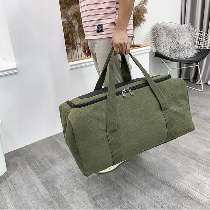 Mannen Reistassen Grote Capaciteit Bagage Vrouwen Reizen Plunjezakken Canvas Big Travel Tote Handtas Vouwen Reis Tas: amy green