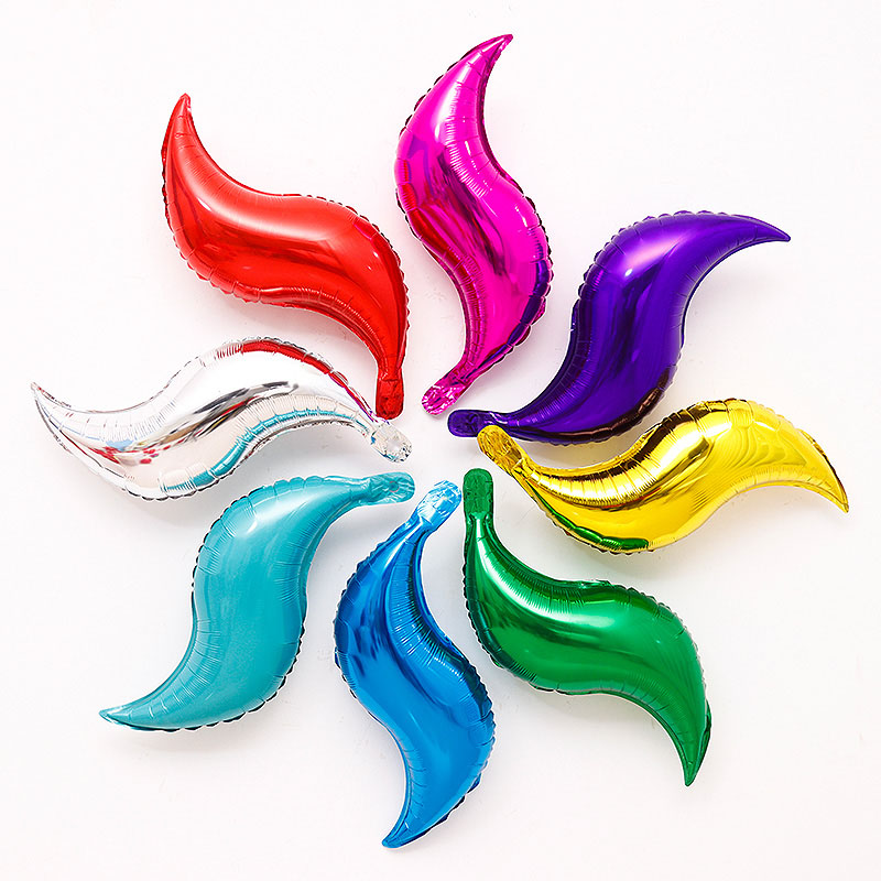 Globos de aluminio en forma de S con forma de flor y llama ondulada, 6 uds., 18/24 pulgadas, bricolaje, cola de sirena, decoración de boda, de cumpleaños, espectáculos: Multicolor / 18 pulgadas