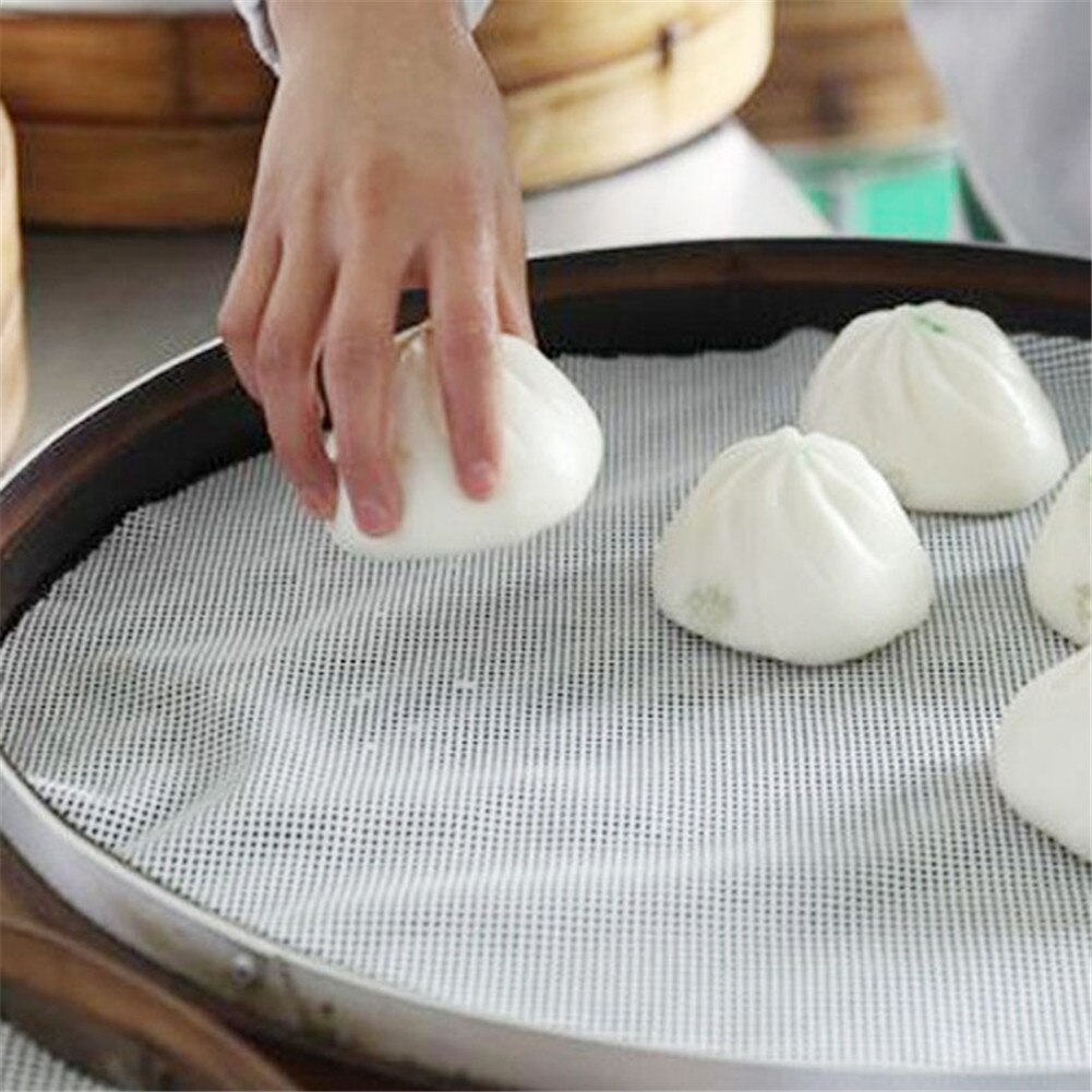 1Pcs Non-stick Wit Siliconen Stoomboot Dim Sum Papier Restaurant Keuken Onder Steamers Mat Keuken Koken Gereedschap Accessoires