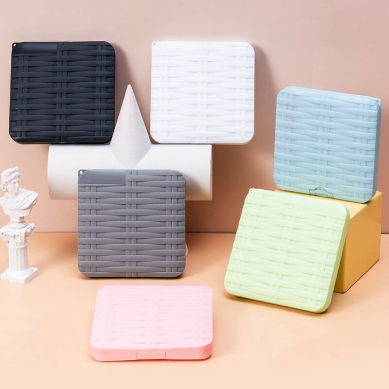 Kleurrijke pp-doos voor het opbergen van maskers, bewaar maskers, doos in rotanvorm, draagbare maskers, studentenmaskeropslag, stofdichte maskerorganizer