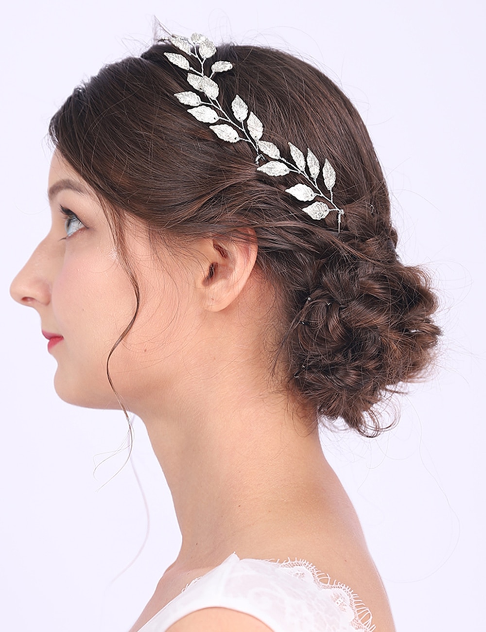 Conjunto de tres horquillas para el pelo para mujer, accesorios para el cabello con de hojas Vintage, oro, plata, oro rosa, tocado de novia , adornos