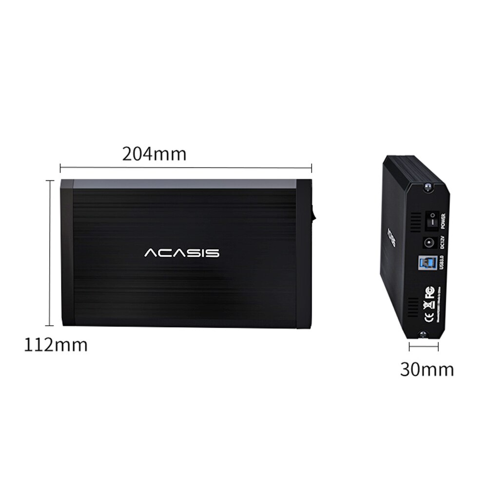 Acasis Aluminium 2.5/3.5 Inch Hdd Case Dock Usb 3.0 Naar Sata Externe Harde Dive Behuizing Ondersteuning 4tb Hdd Ssd Harde Schijf Doos