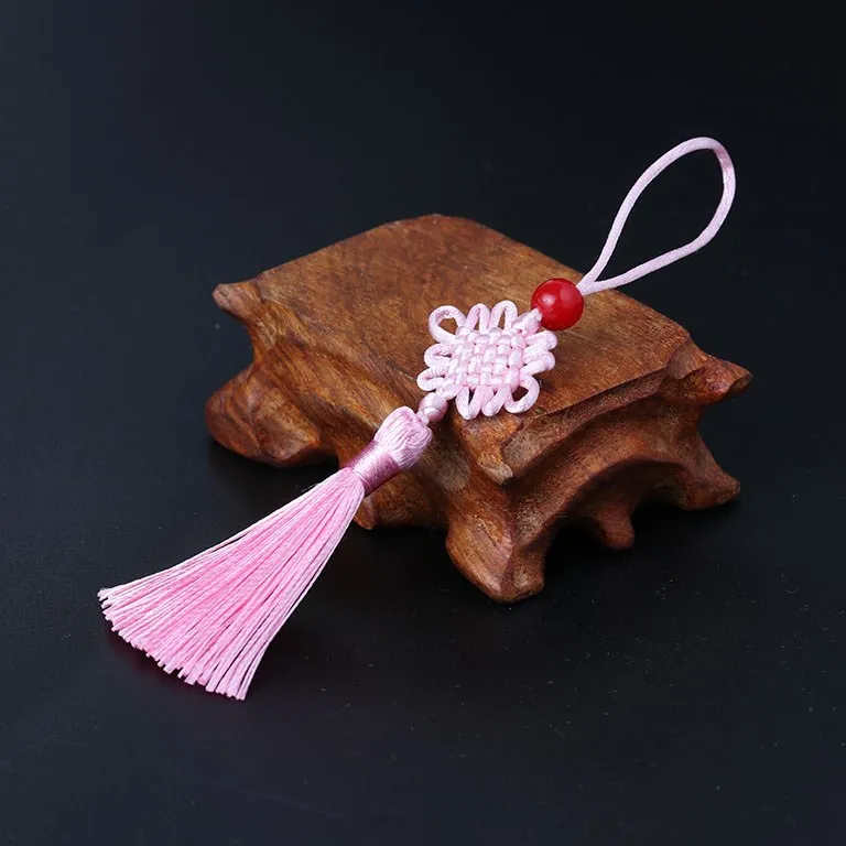 2/5 st 5cm festliga tofsar hänge kinesisk knut sidentofsar sömnad gardinberlocker tofs gör-det-själv-pyssel smyckestillverkning dekor: M / Vit