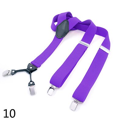 Deepeel 1pc 3.5X125cm Men Suspenders Adult 4 Clips Strap Multicolor Clip Buckles Elastic Male Jockstrap Business Accessories: 10