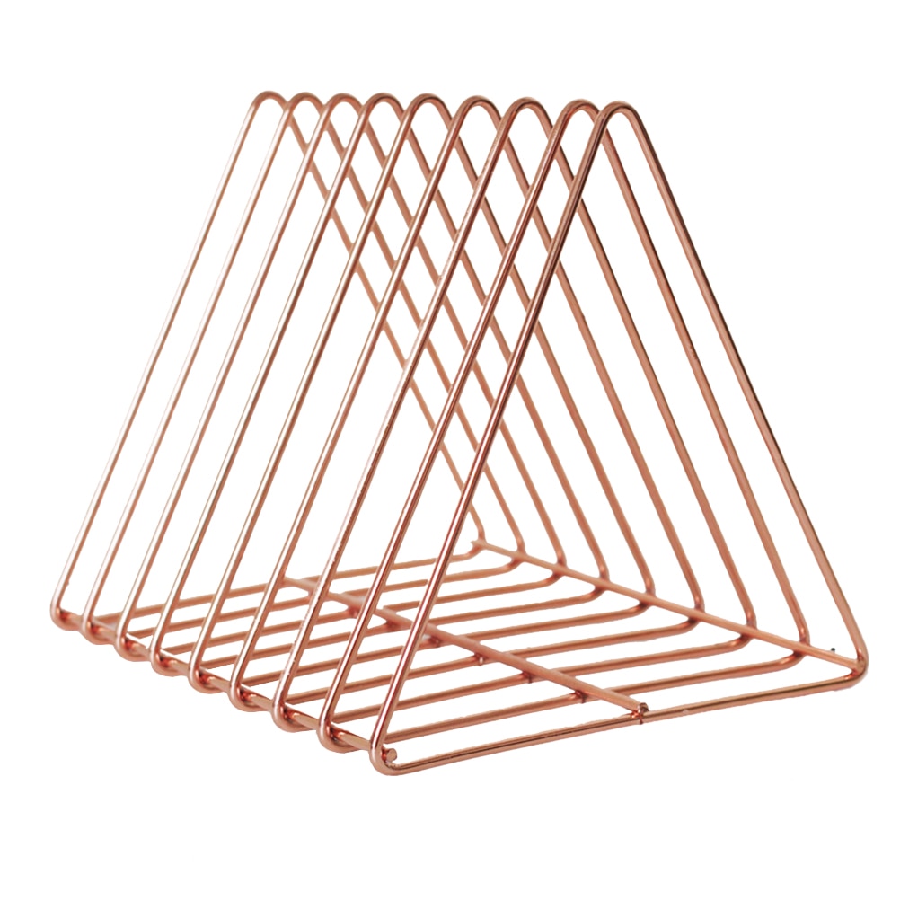 Triangular Book Holder Modern Unique Desktop Metal Wire Bookshelf Book Rack Magazine Rack for Home School Office