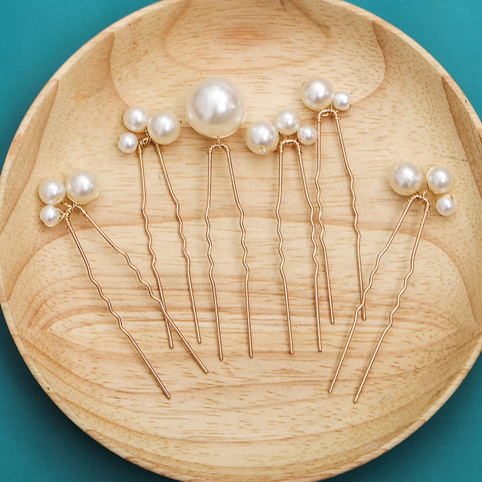 6 uds. De horquillas para el pelo en forma de U con diamantes de imitación, horquillas para el pelo de boda para novia pequeñas y sencillas, accesorios para el cabello de boda para mujer: Chapado en cobre envejecido