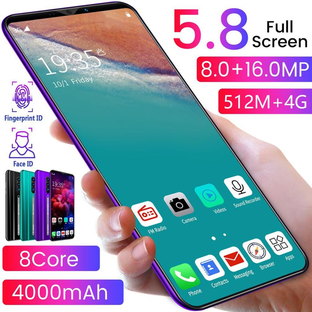 Rino3 Pro 5.8 Inch Screen Android Phone Purple Water Screen Smartphone Solid Color Mobile Phone Cool Shape