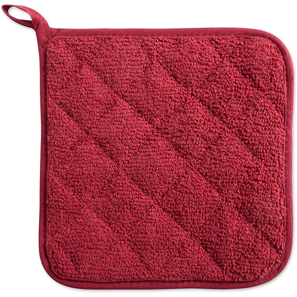 Multipurpose Katoen Pannenlap Koken Vierkante Pannenlappen Hittebestendige Pads Tafel Placemat Keuken Tool Bakken Accessoires: A-Red