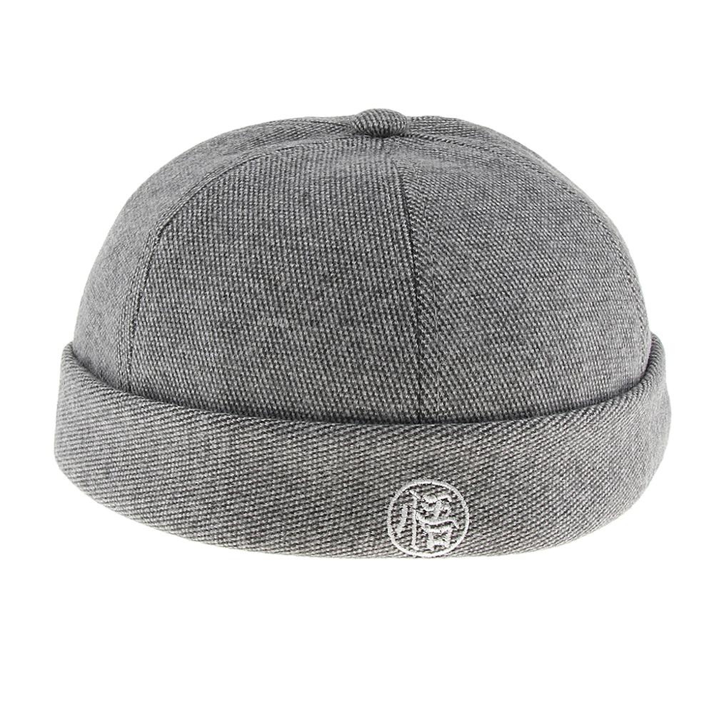 Mannen Retro Wol Docker Cap Hoed Leon Beanie Cap Verstelbare Visser Werklieden Hoed: Light Gray