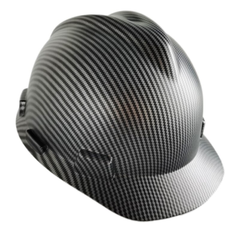 ABS Hard Hat Carbon Fiber Pattern Construction Helmet Safety Engineer Work Cap Anti-collision Protective Hat: Matte black