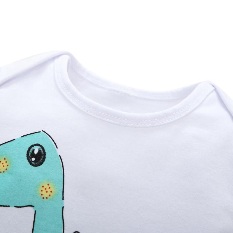 Baby Cartoon Paard Dinosaurus pak Jongen Meisje Kleding Lange Mouw Animal Print O-hals Herfst Lente Jumpsuit 0-18 M