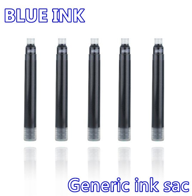 Jinhao-pluma estilográfica Universal, cartuchos de tinta, recarga de pluma, color negro, morado y azul, 20 Uds.: 20PCS blue