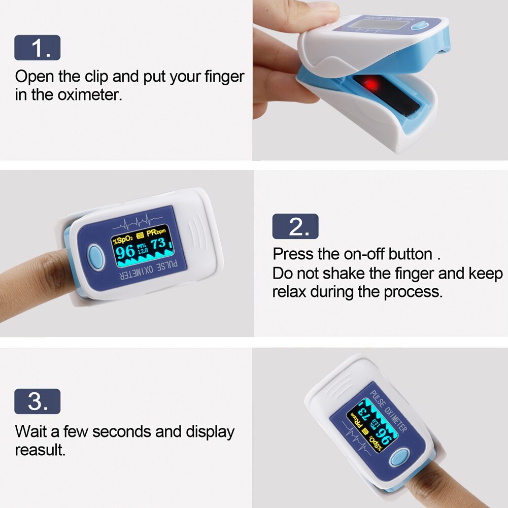 Puls oximeter monitor finger puls oxymeter digital iltmåler klip type spo 2 pr sensor oled display puls oximetre