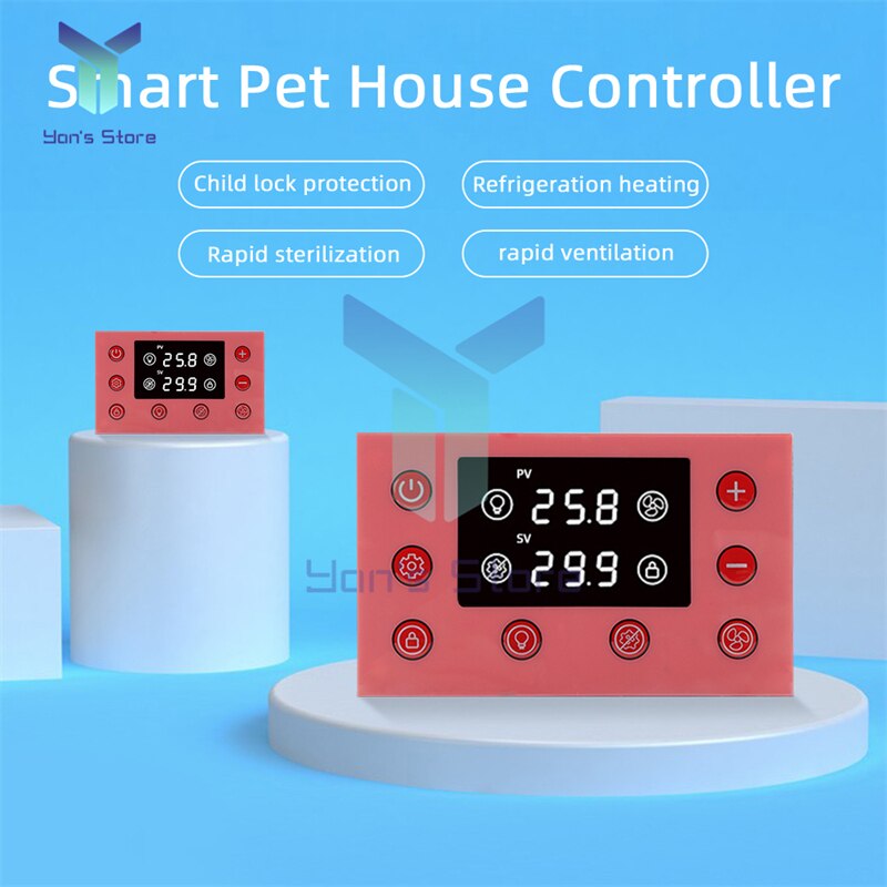 AC 220V Smart Pet House Controller Intelligent Thermostat Temperature Control Lighting Sterilization Ventilation Child Lock