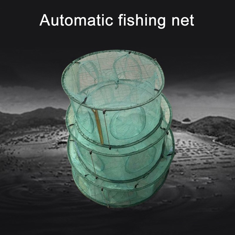 Trampa de red de pesca automática forma redonda duradera abierta para cangrejo langosta YS-BUY