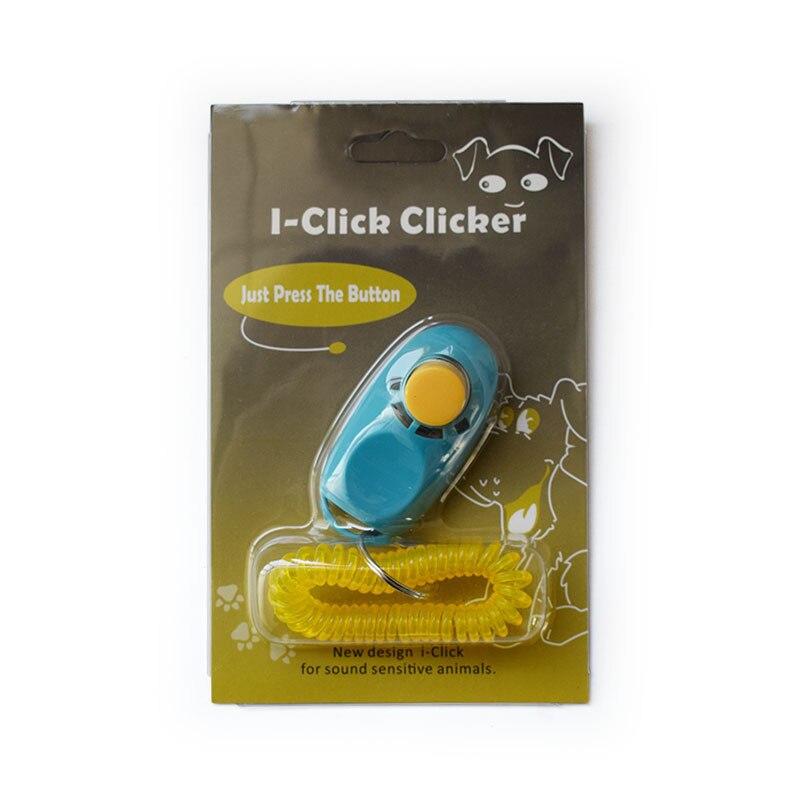 1PC Portable Pet Clicker Whistle Training Guide Wrist Band Delicate Pets Dog Cat Button Trainer Pet Dog Supplies: light blue