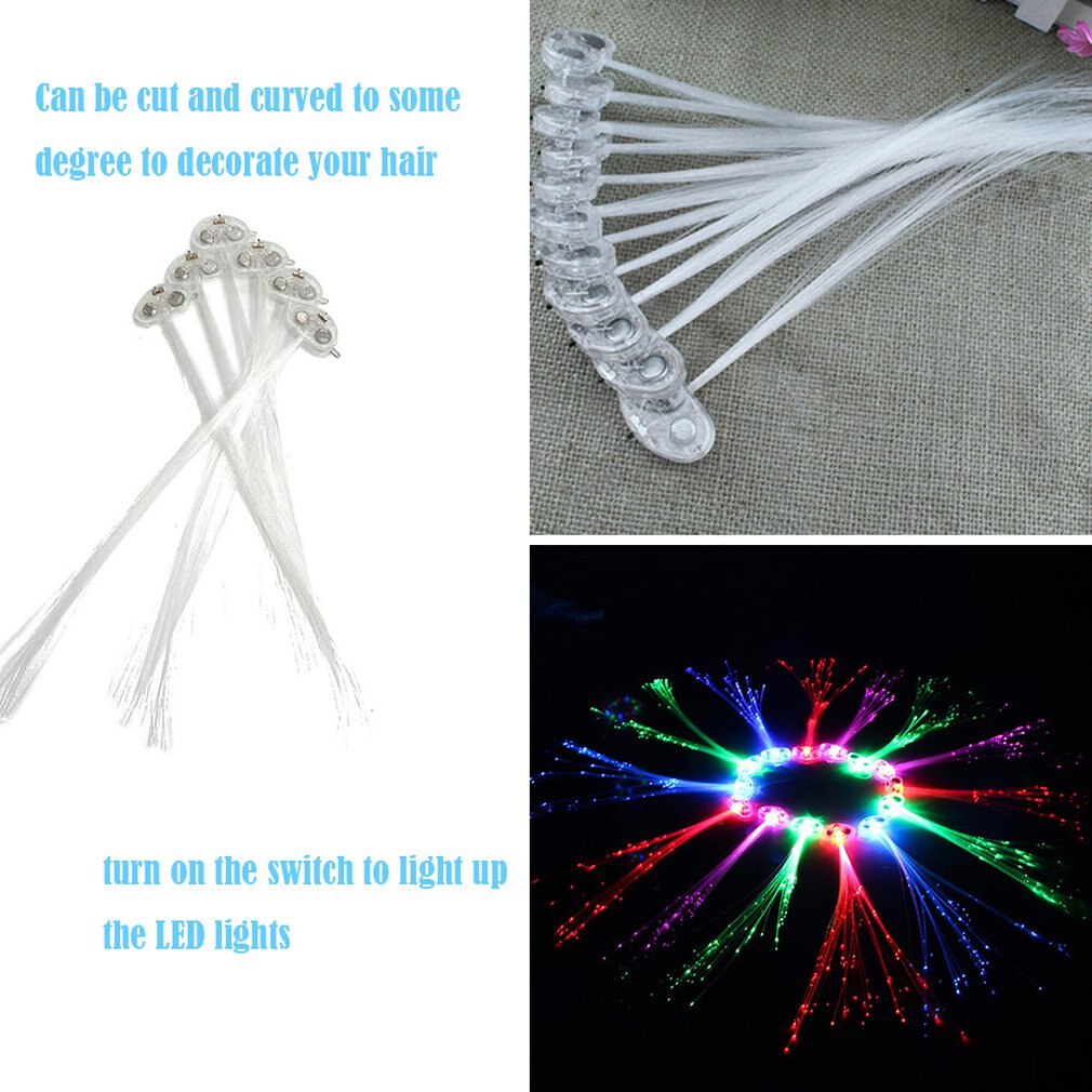 glühen Blinkt Haar Clip Blitz-LED flechten Zeigen Party Spielzeug Kind Headwear Bunte Leucht Geflecht Optische Faser Draht HairpinChristmas