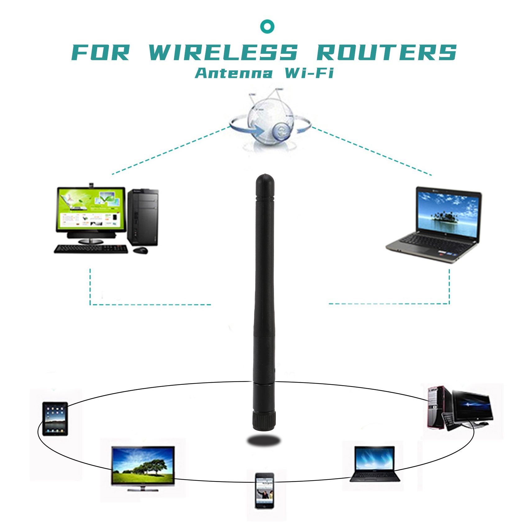 Antenna wifi omnidirezionale da 1pc 2.4g/5g/5.8 e 2 dbi con connettore maschio rp-sma per router wireless, prezzo antenna wi-fi