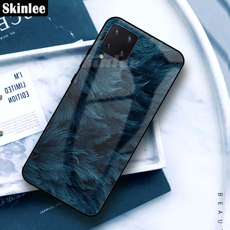 Skinlee Gehard Glas Case Voor Huawei P40 Lite Cover Marmer Print Soft Tpu Frame Shockproof Cover Voor Huawei P40 Lite case