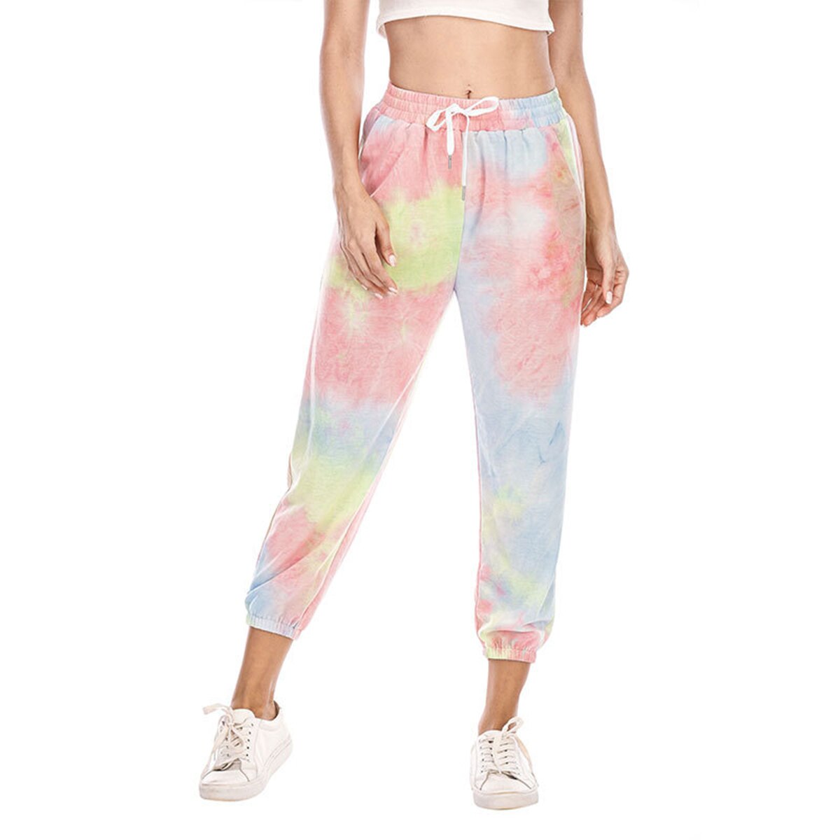 Dames trekkoord tie-dye broek casual joggingbroek sportbroek voor dames dames