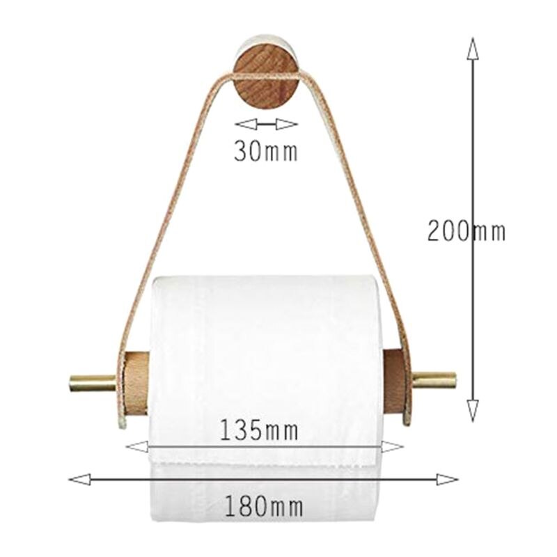 Nordisk træ toiletpapirholder badeværelse opbevaring køkkenhåndklæde dispenser rack tilbehør