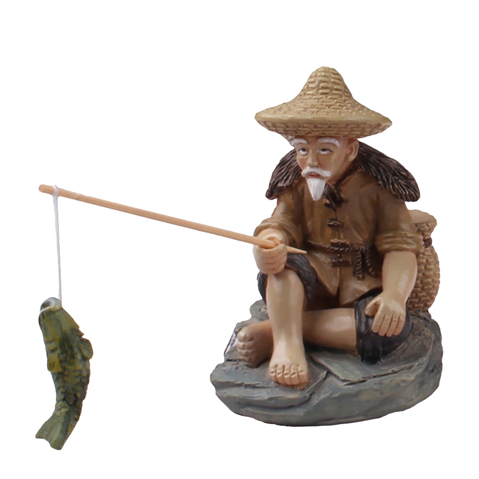 25 # Hars Standbeelden Van Een Oude Man Vissen Tuin Decoraties Zwembad Outdoor Beeldjes Miniaturen Sculptuur Ambachten Beeldjes: Default Title