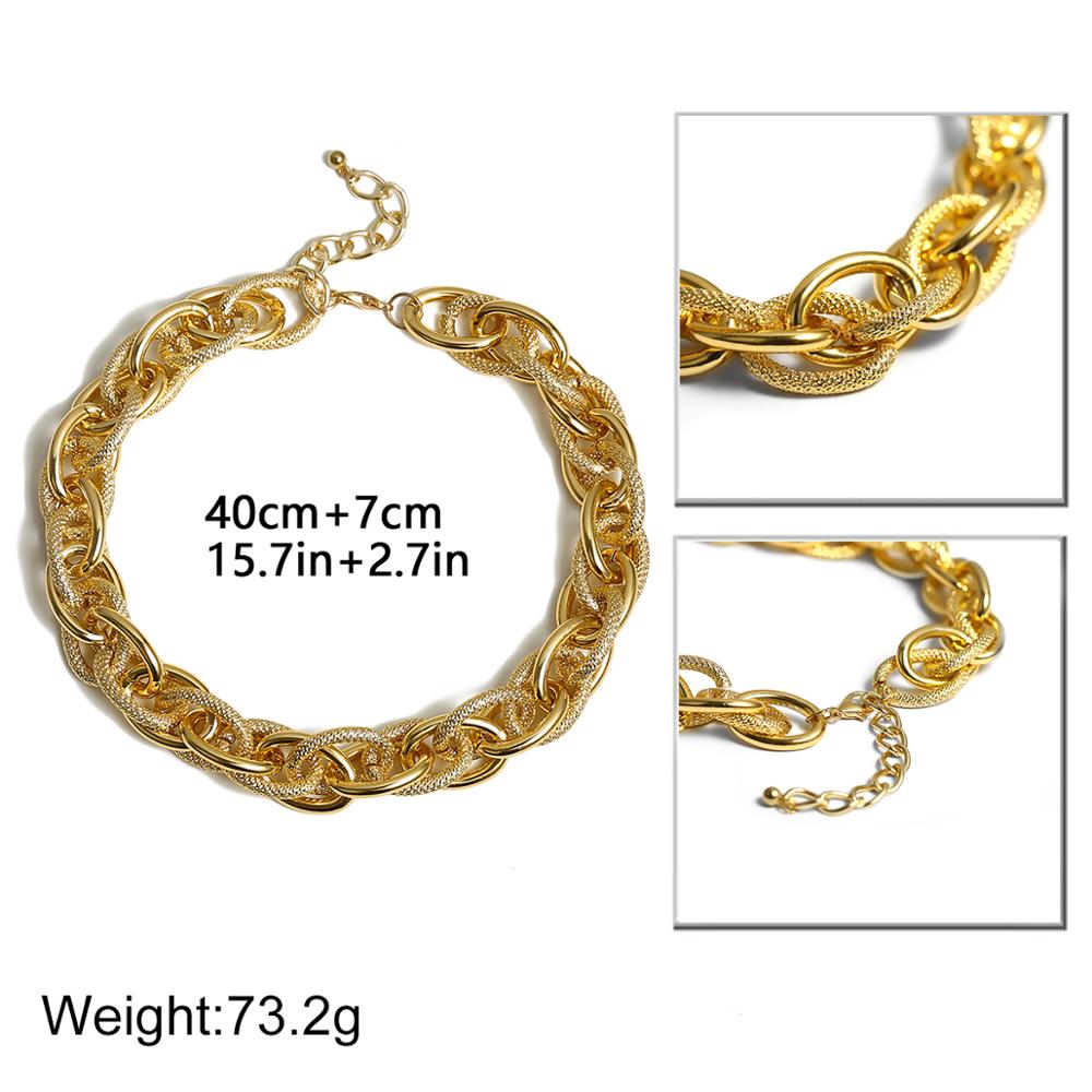 Lacteo Punk Hip Hop Golden Metal Choker Ketting Voor Vrouwen Verklaring Mode Kettingen Gothic Cubaanse Chunky Ketting Charm Ketting