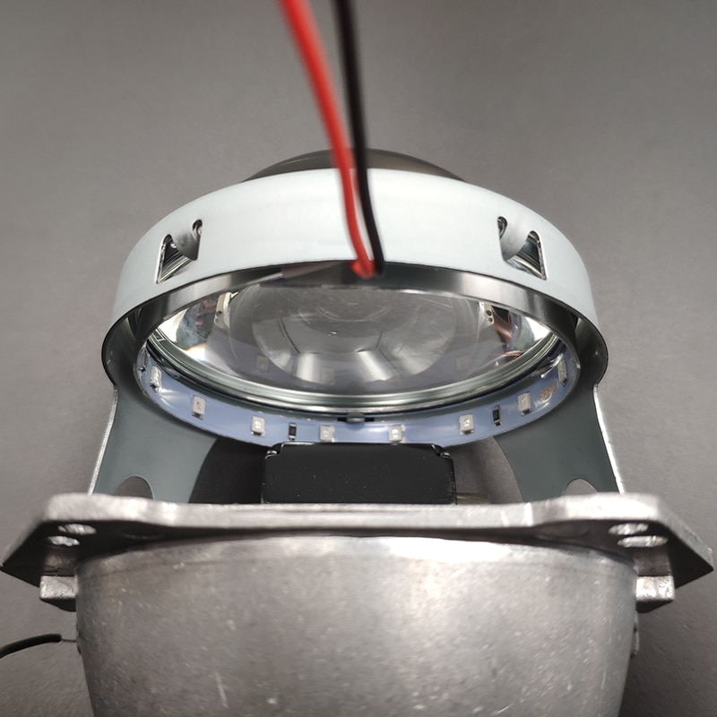 Ojo de demonio luz Led ojos de Diablo 3 2,5 pulgadas luz delantera de coche lente del proyector de la motocicleta HID de xenón de Hella Q5 WST 360 grado SMD