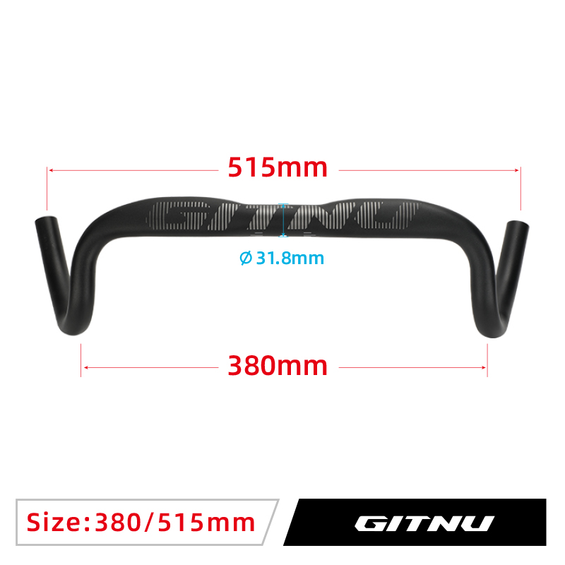 Manillar de bicicleta de carretera GITNU 31,8x380/400/420/440mm, barra de caída de bicicleta de aleación, piezas de bicicleta, aerodinámico