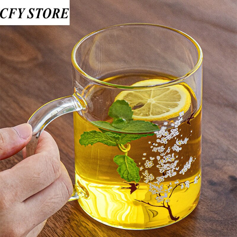 450ml Family Color-changing Glass Beer Mug Home Tea Wine Coffee Mug Water Drinking Glasses Kitchen Juice Milk Beverage Utensil