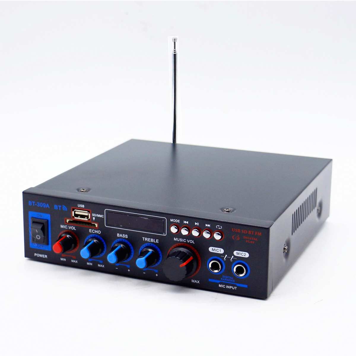 800w Amplificatore bluetooth 110V/220V DC 12V ingresso AUX USB SD Home Theater Amplificatori Auto amplificatori Audio Amplificatore di Potenza