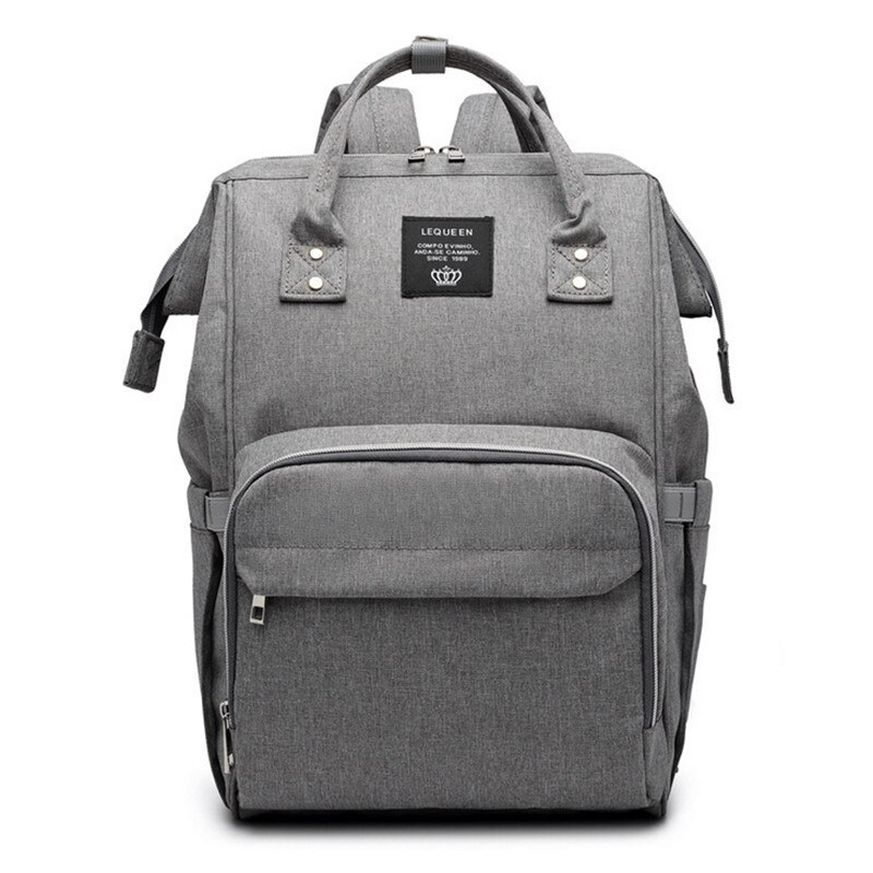 LUYO Diaper Bag Mummy Baby Care Nappy Large Capacity Waterproof Business Backpack Women Travel Bag Ring Bagpack Rugzak Back Pack: Grey