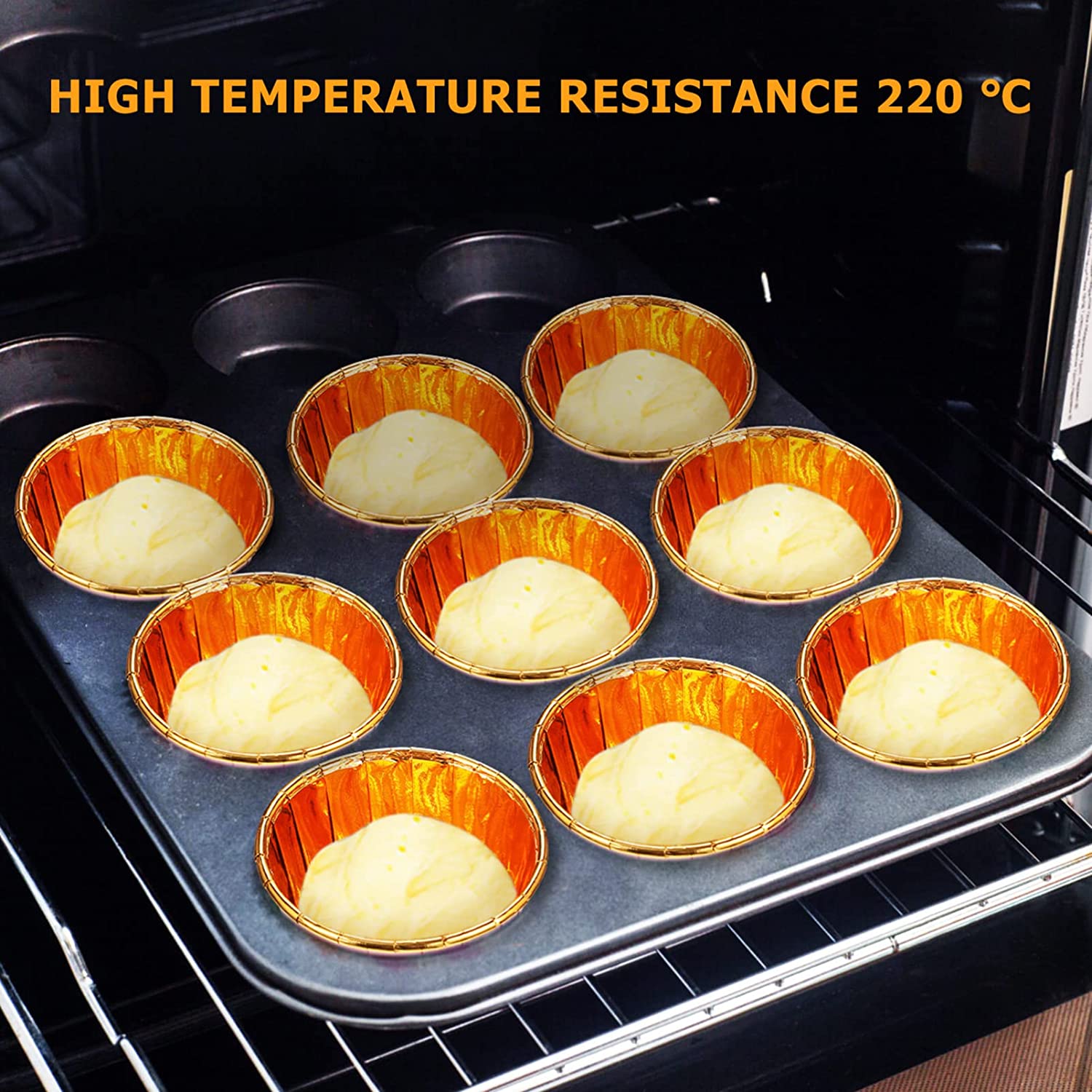 50 Stücke Folie Muffin Cupcake Liner Kuchen Wrapper Halter Backen Tasse Tablett Fall Kuchen Pappbecher Gebäck Werkzeuge für Hochzeit Geburtstag