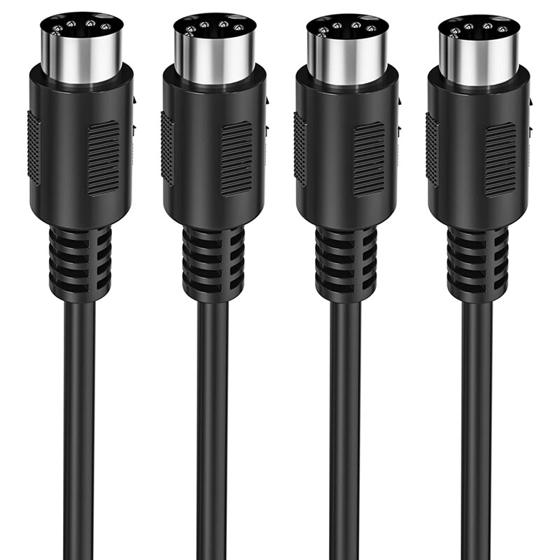2-Pack 5-Pin DIN MIDI Cable, 3-Feet Male To Male 5-Pin MIDI Cable For MIDI Keyboard,Keyboard Synth,Rack Synth,Rack Synth