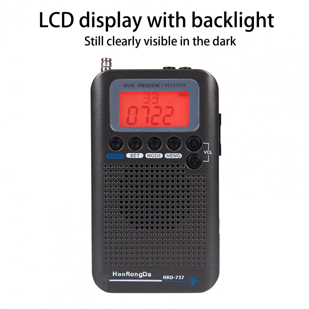 HRD-737 FM/AM Radio LCD Display Digital Radio Portable Pocket Radio FM/AM/SW/CB/Air/VHF Mini World Band FM Radio радиоприёмник