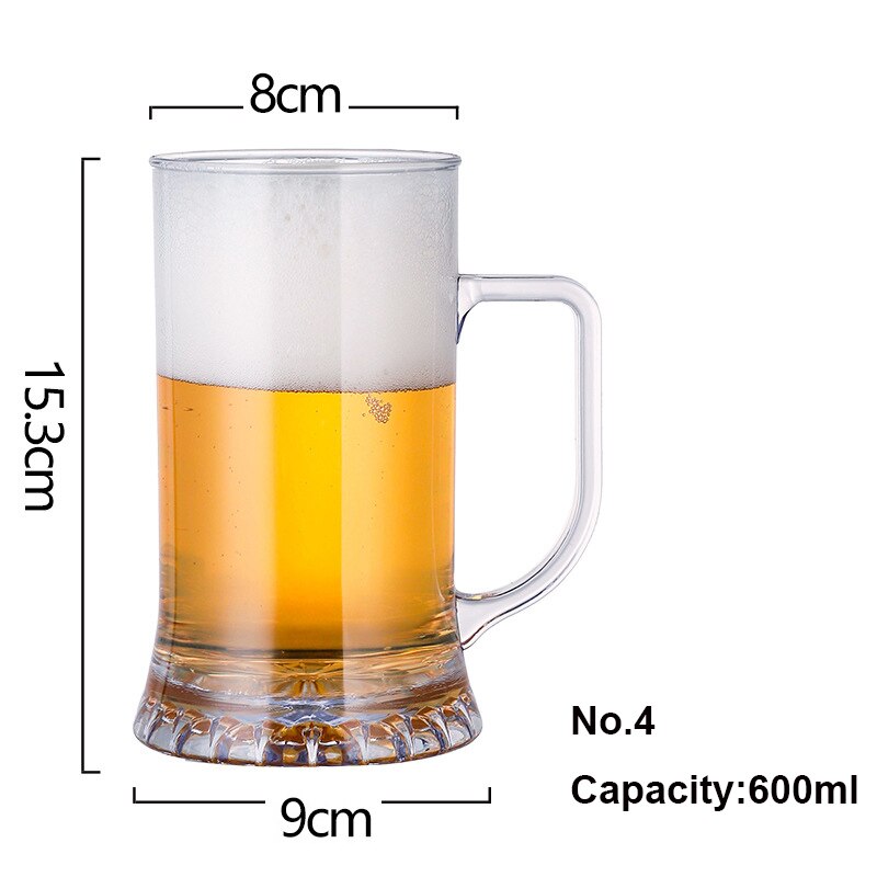 12 Large Capacity Beer Mug Glass Transparent Food Grade Plastic Anti Bar Glass 400-600ml Juice Cup Draught-beer Cup: 4