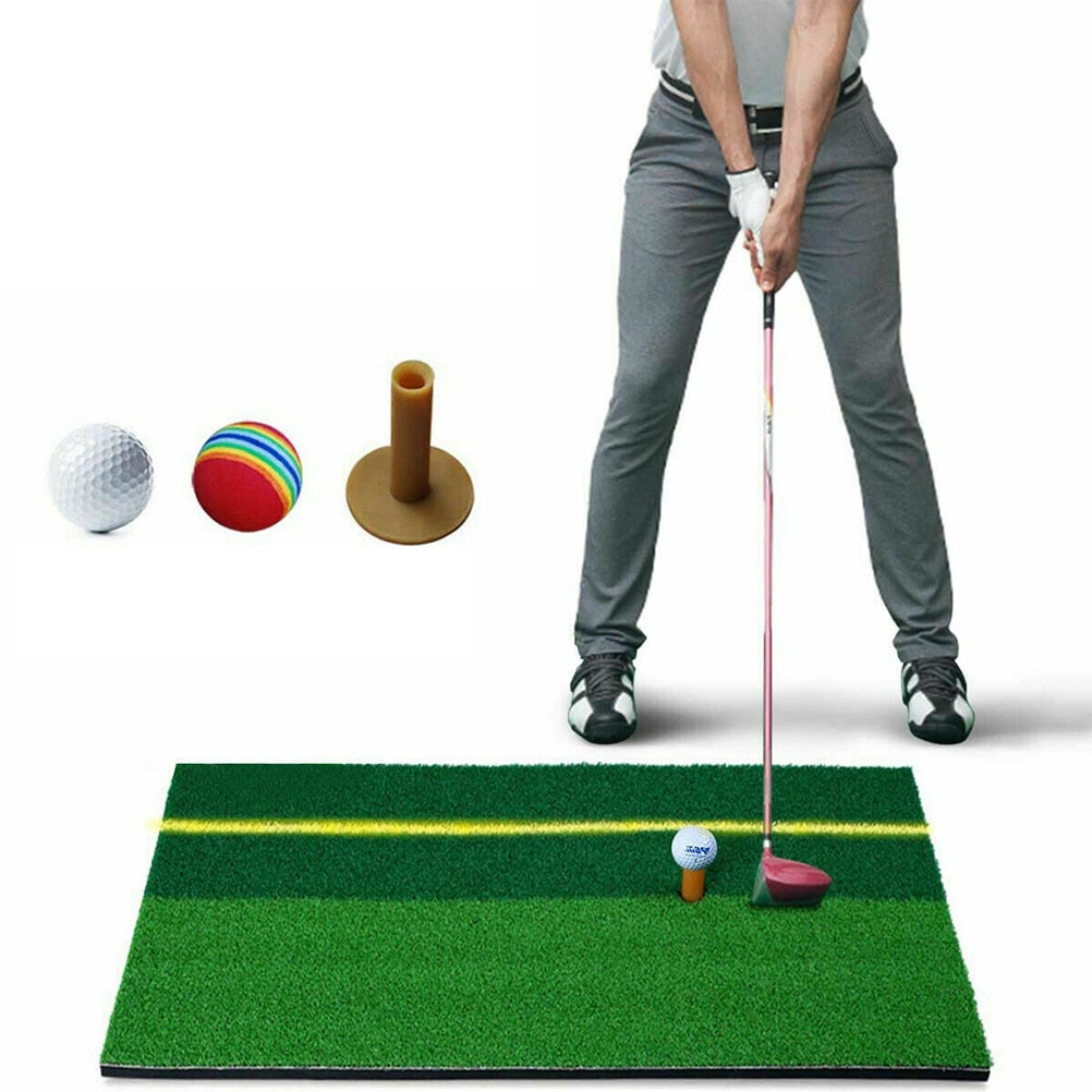 Inomhus golfmatta golfträning träffdyna konstgräs golfträningsmatta med tee-hållare för hemma golfträningsunderlägg: Default Title