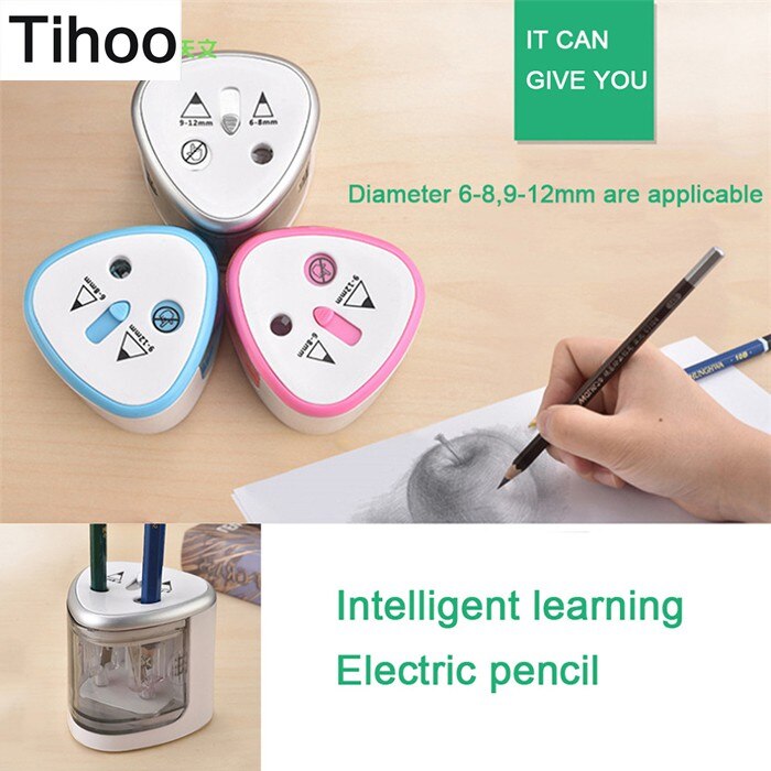 2 löcher Elektrische Bleistift Spitzer Batterie Betrieben Bleistifte Schnelle und Scharf Automatische Anspitzer Büro Cutter Schreibwaren