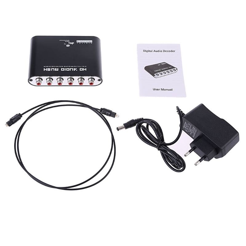 Digital DTS AC3 Optical To Analog 5.1CH Surround Sound Decoder Coaxial To 6RCA