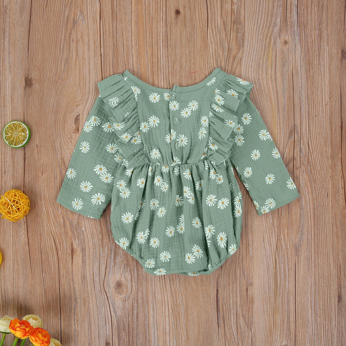 FOCUSNORM 0-24M Infant Baby Girls Boys Rompers Long Sleeve Ruffles Floral Print Jumpsuit Princess Baby Girls Clothes
