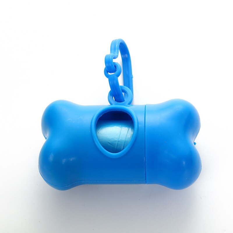 KOMMILIEF Plastic Dog Waste Bag Dispenser Pet Waste Poop Bag For Dogs Pet Waste Bags Storage Container With A Roll Garbage Bag: Blue