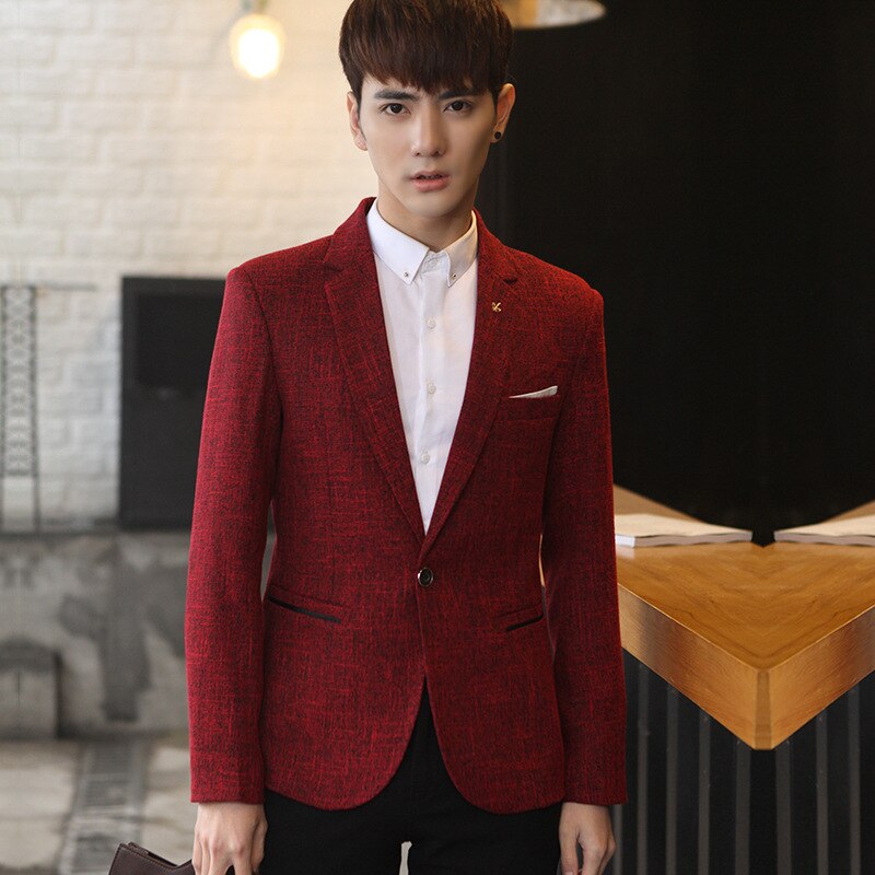 Kostuumjas merkkleding heren casual pakken koreaans slank klein pak western kostuum jas heren zangers jurk