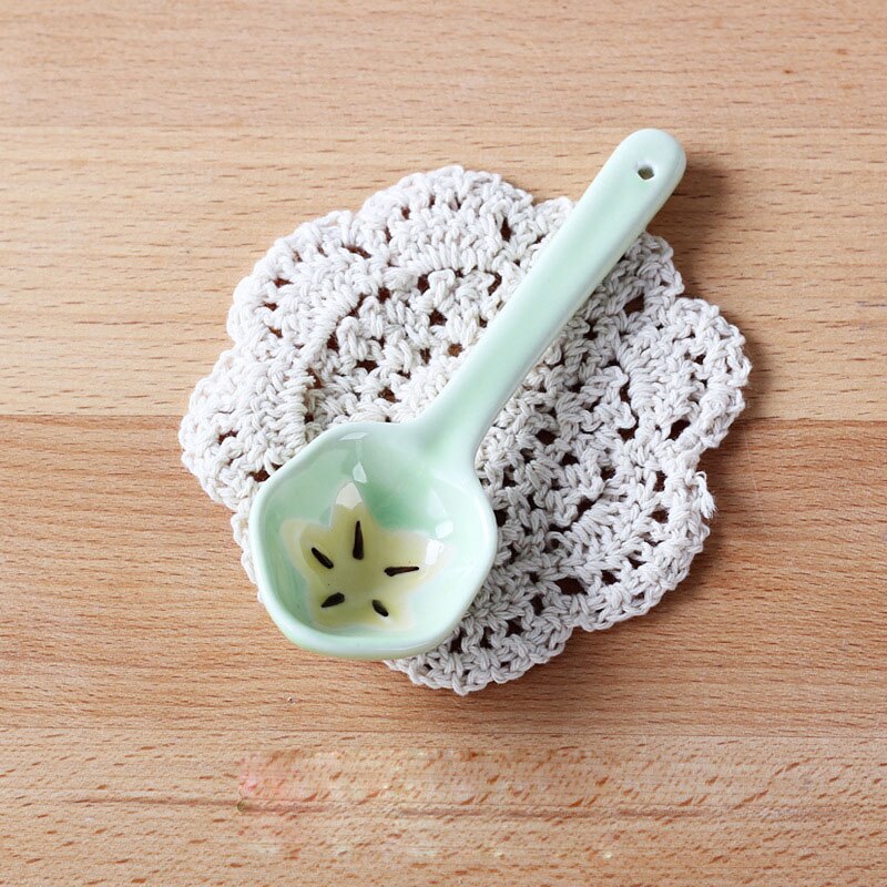 5 teile/satz Kreative Keramik Obst Löffel Schöne kinder Reis Löffel Küche Geschirr Suppe Teelöffel Haushalt ZL355: Colour 9